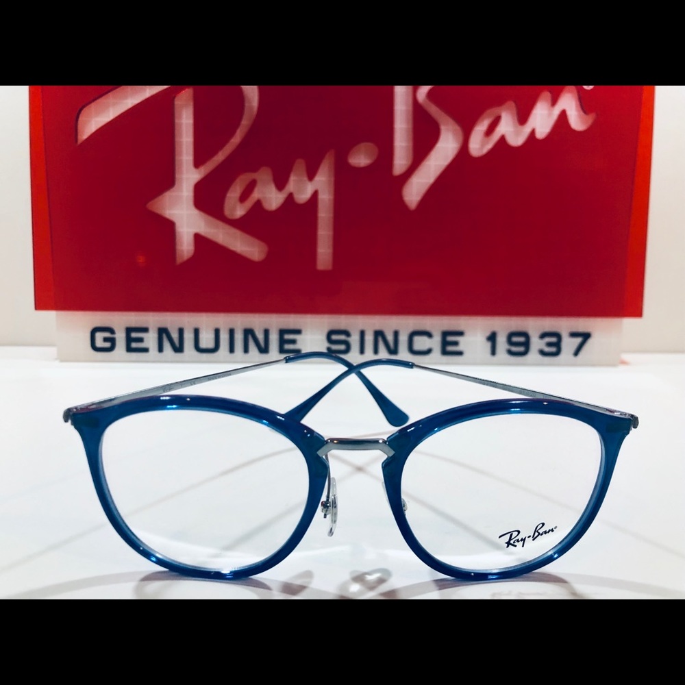 Ray-Ban Eyeglasses Transparent blue w/ Silver New